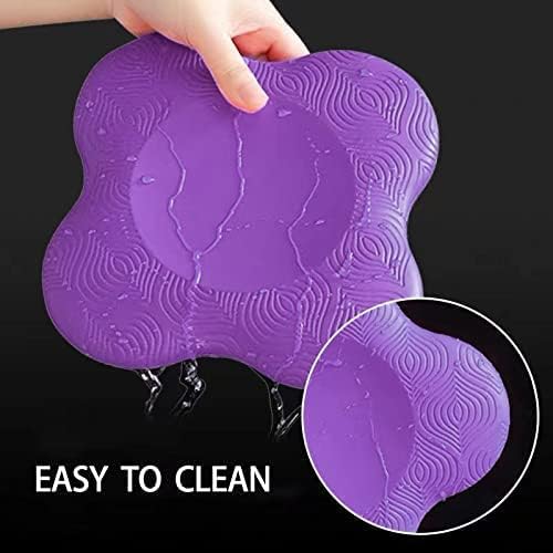 Yoga Cushion Knee Pad with Yoga Blocks and Belt - 20 mm Thick TPE Made Yoga Knee Elbow Pad | Extra Thick Exeriser Knee Pad (Purple Knee Pad with Yoga Blocks and Belt) - Gymom Wellness Warehouse 