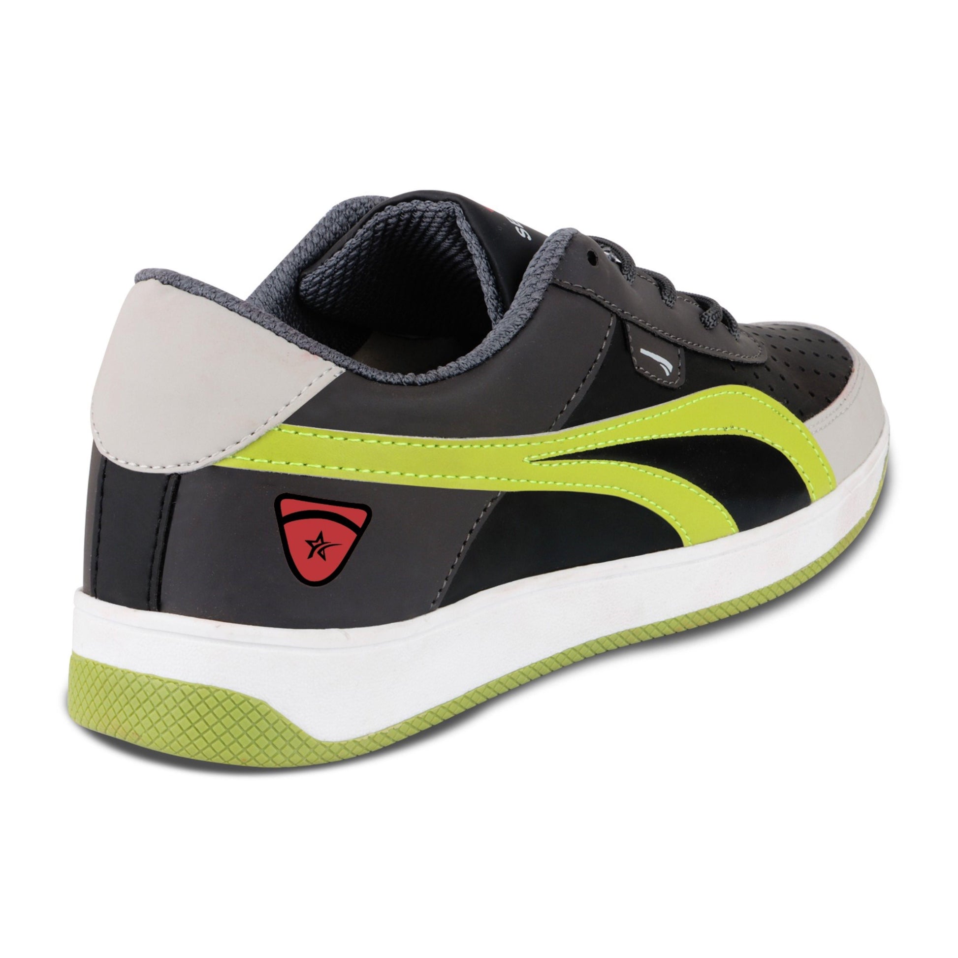 Richale Segastar Black White and Parrot Green Mens Casual Shoes - Gymom Wellness Warehouse 