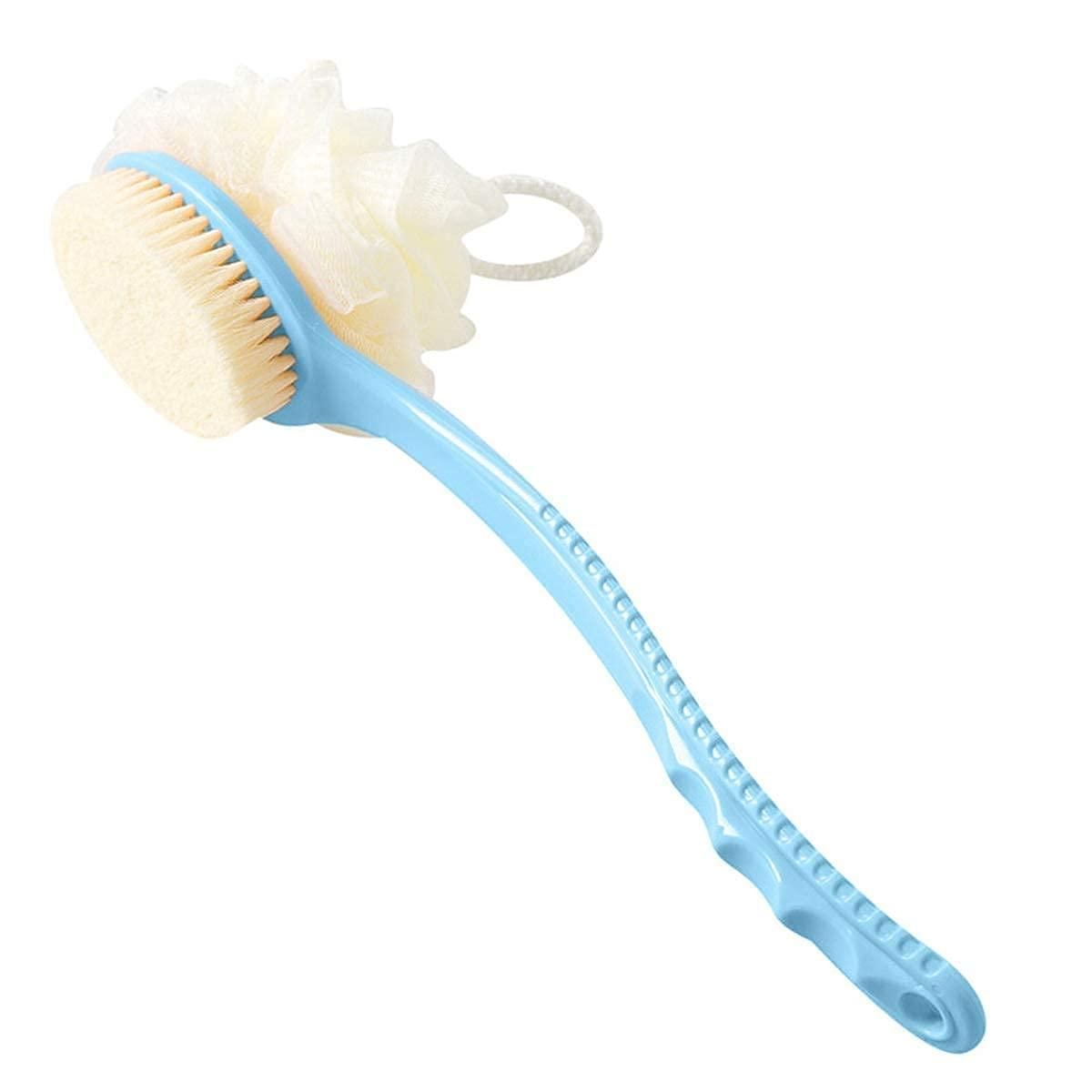 Arcreactor Zone 2 IN 1 loofah with handle, Bath Brush, back scrubber, Bath Brush with Soft Comfortable Bristles And Loofah with handle, Double Sided Bath Brush Scrubber for bathing(Pack of 2) - Gymom Wellness Warehouse 